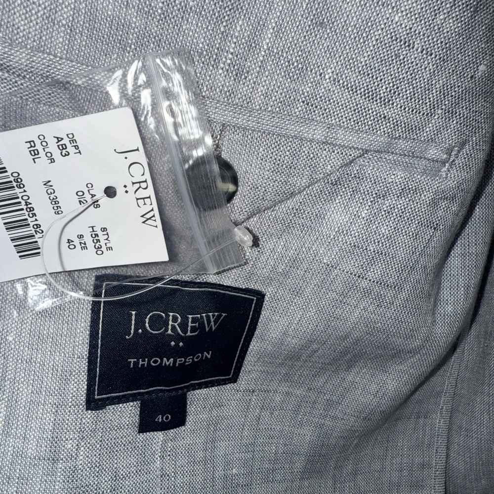 J. Crew Men's Gray Thompson Linen Blazer Size 40 - Picture 2 of 3